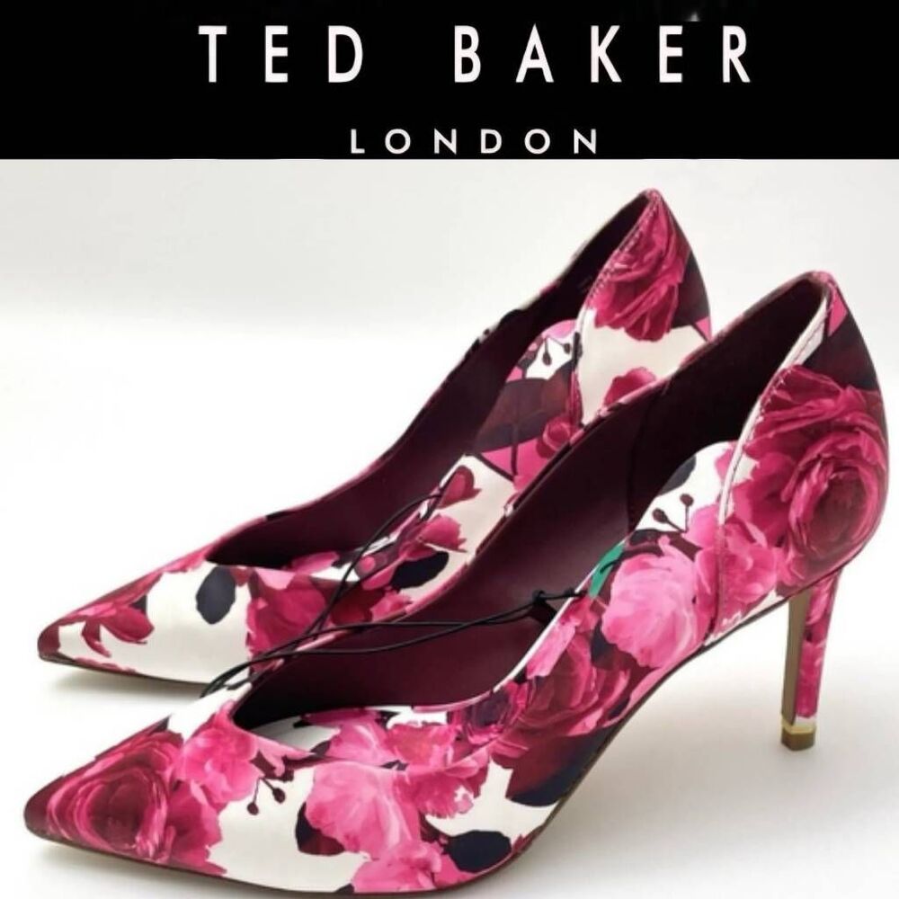 Ted Baker London Camille Floral Print Satin Pumps